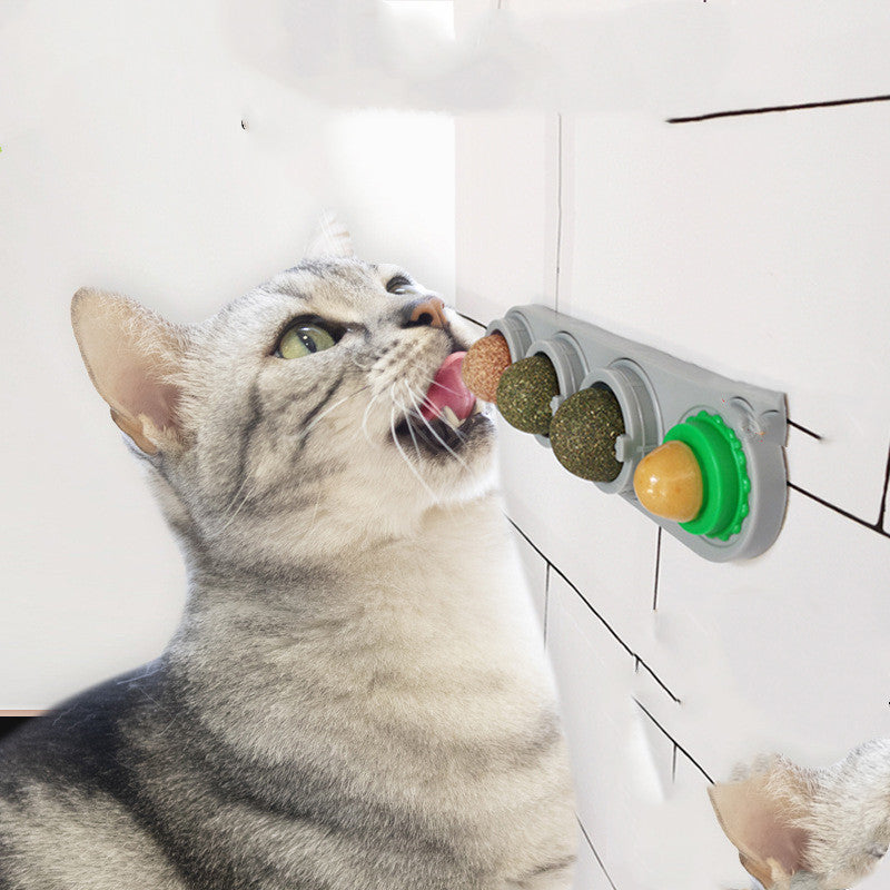 FetchBuddy™ Interactive Catnip Wall Toy – Rotating Lick Ball for Stress Relief & Play