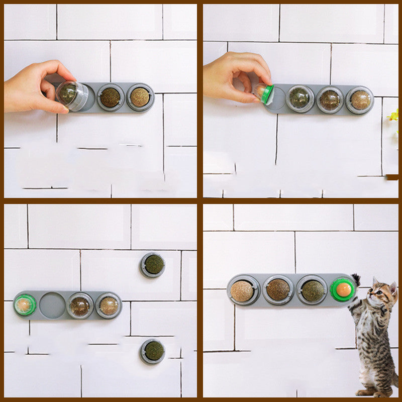 FetchBuddy™ Interactive Catnip Wall Toy – Rotating Lick Ball for Stress Relief & Play